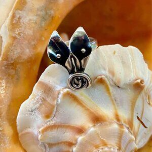 Vintage Sterling Silver Calla Lily Ring NYE